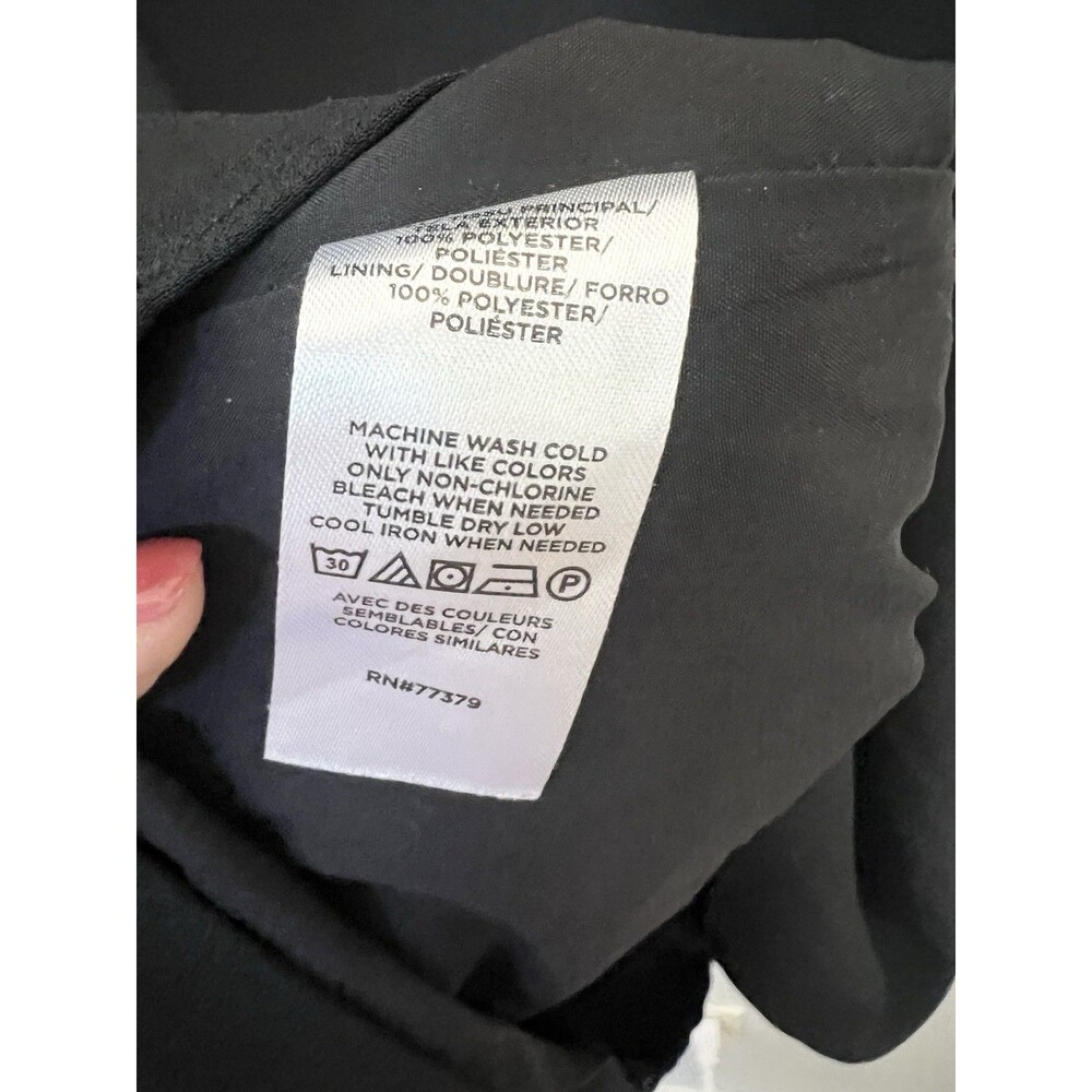 Ann Taylor Black Shift Dress 6P Petite Sheer Balloon Sleeve Cocktail Party Mini - Picture 8 of 10